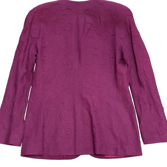 Casual Corner Maroon Round Neck Long Sleeve Blouse Size 10 - Picture 6 of 14